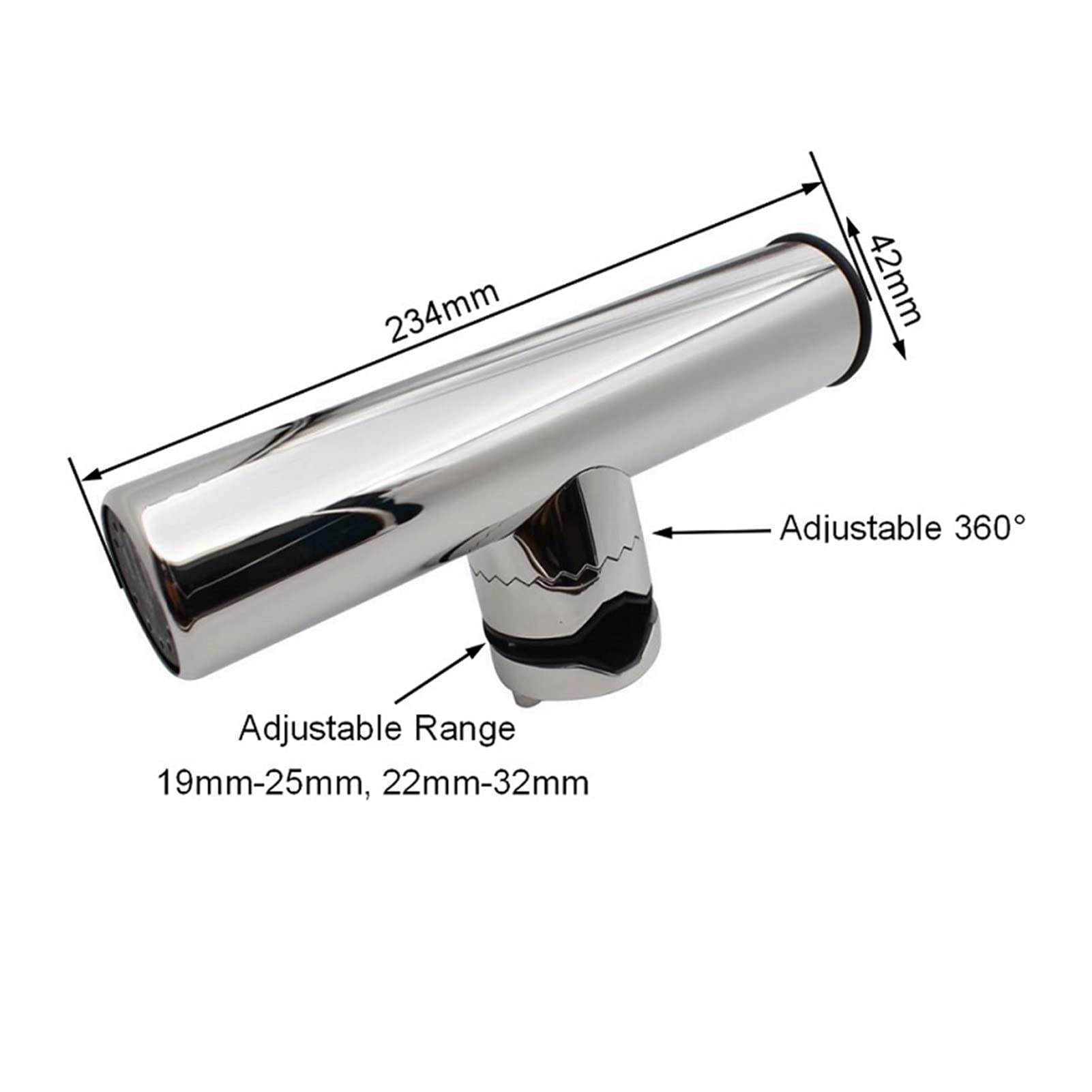 Portacanne da barca 2 pz. Porta da pesca in barca Acciaio inox Acciaio inossidabile Barca marino Accessori for yacht Polacco Polish Asta Holder Hardware da pesca(19-25mm)