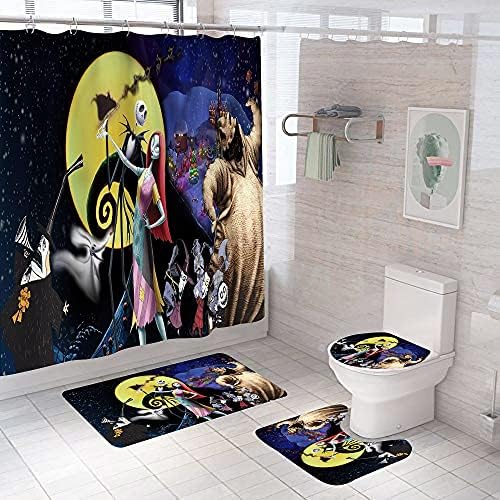 DDQTOUCH 4 PCS Nightmare Before Christmas Bathroom Sets