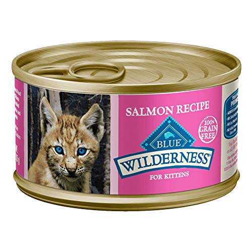 Image of Blue Buffalo Wilderness Kitten Grain-Free Chicken Pate & Salmon Pate Wet Cat Food with DHA, High-Protein & Made with Natural Ingredients, Supports Healthy Growth & Development, 3-oz. Each (6 Count)