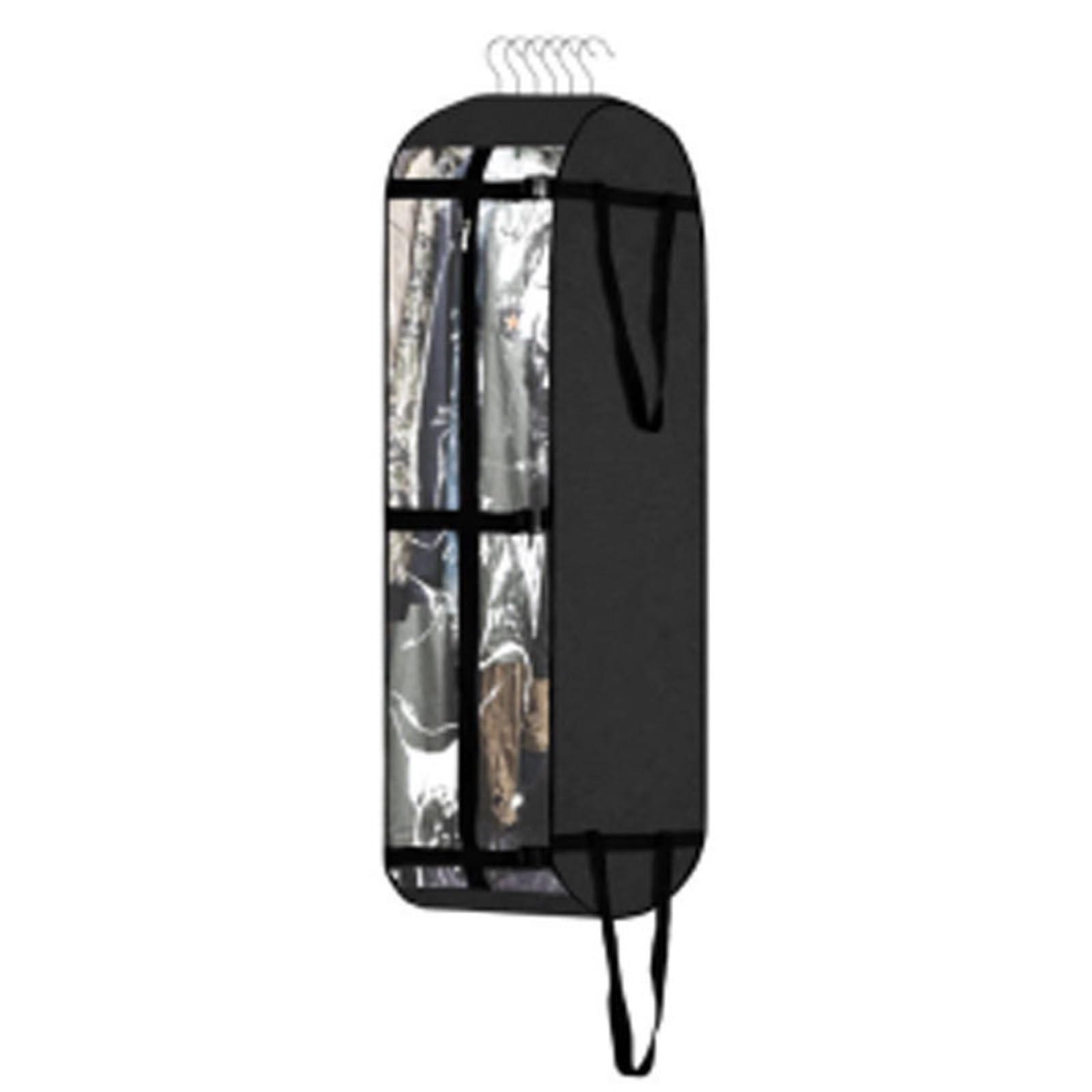 Funda Ropa Armario Tela Oxford Plegable con Ventana de Visualización | Gran Capacidad, Resistente Duradero Cuenta Asa Abertura para Percha para Ropa Abrigos(Black)
