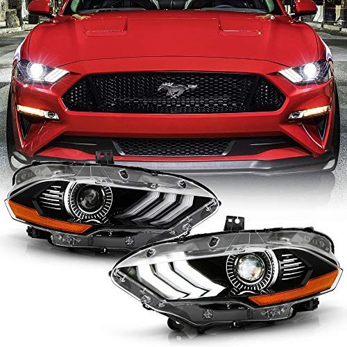 ACANII - For [Factory LED Headlamp w/DRL Model] 2018-2020 Ford Mustang Projector Headlight Assembly Left Driver Side