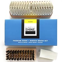 Premium Suede Brush Nubuck Cleaner Crepe Brush and Seude Eraser Set | Complete Shoe Cleaning Bristle Brushes Kit for Nap Care