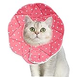 エリザベスカラー 猫 犬 ソフト ［愛玩動物飼養管理士が監修］ サイズ調節可能 介護 防水 布製 傷舐め防止 避妊手術 去勢手術 軽量 柔らかい (ピンク, S)
