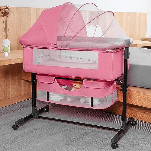 Ricuton Bedside Bassinet, Bedside Sleeper, Bedside Crib With Adjustable Height, Easy Folding Portable Crib, Portable Bed For Infant/Newborn #TOP5