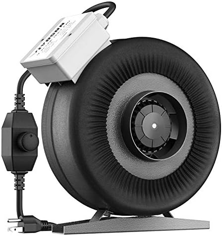 VIVOSUN 4 Inch Inline Duct Fan, 203 CFM Ventilation Fan with Variable Speed Controller for Grow Tent, Indoor Garden Ventilation, Black