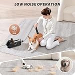 Bunfly Dog Grooming Kit with 13000kPa Strong Grooming & Vacuum Suction, 99% Pet Hair Removal, 3L Capacity, 11 Tools for Dogs, Cats, and Other Animals - Home and Car Cleaning - Black