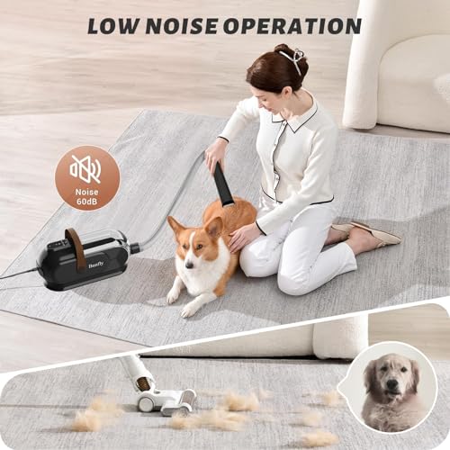 Bunfly Dog Grooming Kit & Dog Hair Vacuum, 3.5L Capacity Pet Grooming Vacuum with 13000kpa Strong Grooming & Vacuum Suction 99% Pet Hair,17 Grooming Tools Shedding Pet Hair, Home Cleaning -Black Bunfly Dog Grooming Kit & Dog Hair Vacuum, 3.5L Capacity Pet Grooming Vacuum with 13000kpa Strong Grooming & Vacuum Suction 99% Pet Hair,17 Grooming Tools Shedding Pet Hair, Home Cleaning -Black