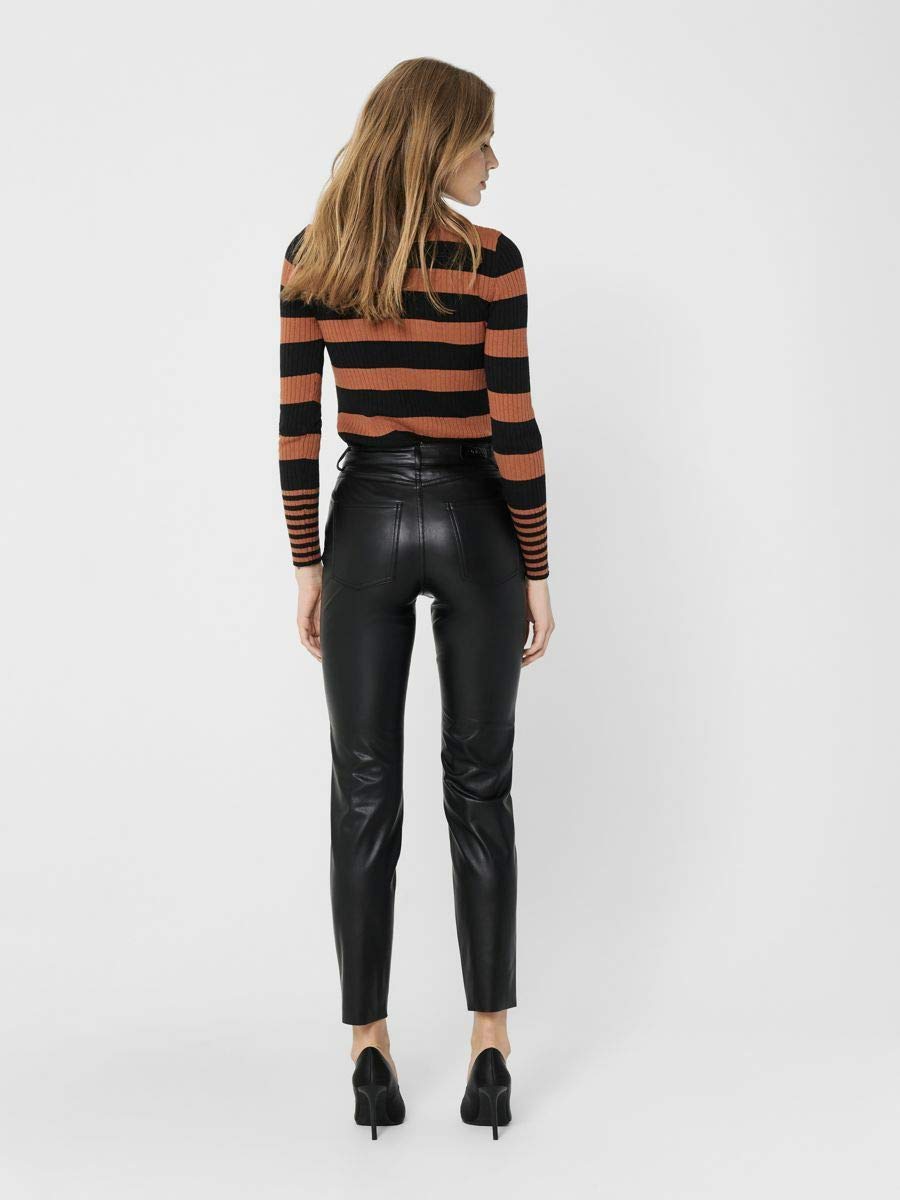 ONLY Onlemily Hw St Ank Faux Leather Pnt Noos - Spodnie Kobiety