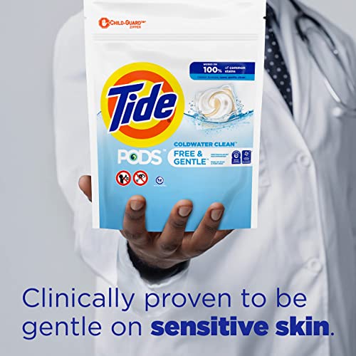Image of Tide PODS Free & Gentle, Laundry Detergent Soap Pods, Unscented, 3 Bag Value Pack, 111 Count, HE Compatible