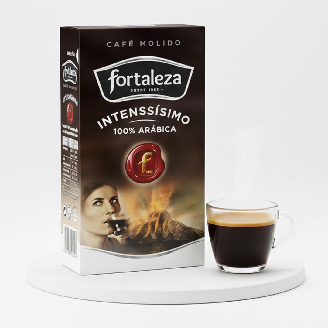 Café Fortaleza - Café Molido, Sabor Intenssisimo, Variedades Arábicas, Compatible con Cafeteras Italianas, de Filtro y de Émbolo, Pack 235g x 12 - Total 2,82kg