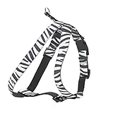 CHAPUIS SELLERIE SLA390 Verstellbares Hunde- und Katzengeschirr - Velours-Gurt Zebra-Look - Breite 10 mm - Maße 20-35 cm - Größe XS
