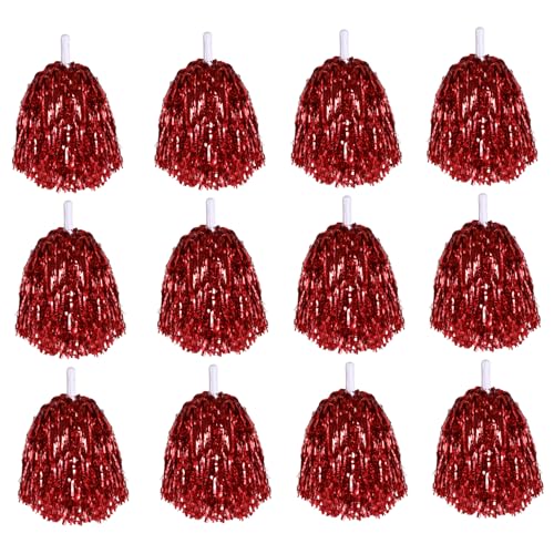 Pompons de pom-pom girl avec poignée confortable lot de 12 en PP