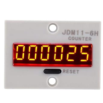 6 Digits Electronic Counter, 0-999999 Counting Range LED Digital Display Counter Relay No Voltage Counter (AC/DC110V)