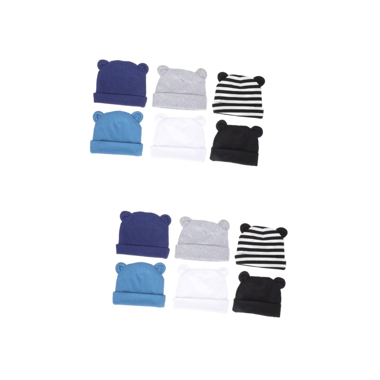 FRCOLOR 2 Sätze Baumwollmützen Mit Lustigen Bärenohren Für Neugeborene Bequeme Atmungsaktive Caps Für Junge Mädchen Von Jahr Streifen 6 Stück * 2