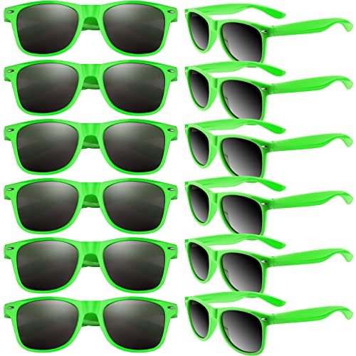 TUPARKA 12 Pack Sunglasses Bulk Summer Sunglasses Party Favors Goody Bag Fillers for Birthday Party Beach Pool Party Green