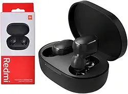 Fone de ouvido AirDots Redmi Xiaomi sem fio TWS 5.0, preto