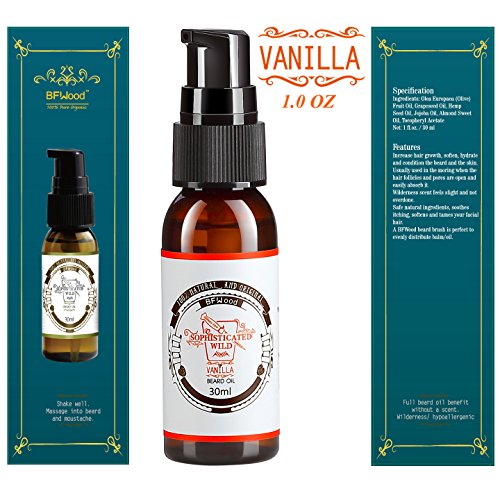 BFWood Beard Oil for Men 1oz – Soften, Moisturize, Tame Your Beard and Stop Itching (Vanilla)