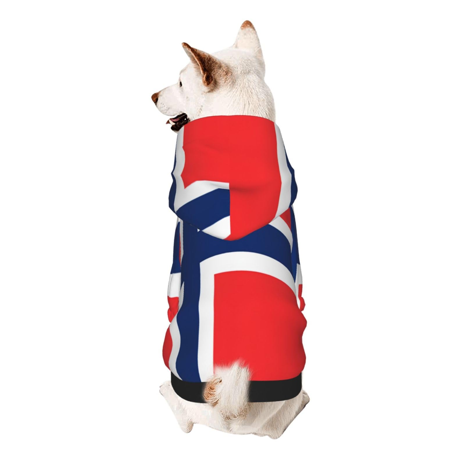 Norwegian Flag Dog Hoodie – Soft & Breathable Pet Clothes for Small to Large Dogs, Stylish and Comfortable Dog Clothes