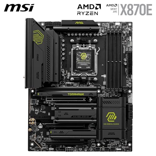 Image of MSI MAG X870E Tomahawk WiFi Motherboard,ATX-Supports AMD Ryzen 9000 /8000 /7000 Processors,AM5,DDR5 Memory Boost 8400+ MT /s (OC),PCIe 5.0 x16,M.2 Gen5,Wi-Fi 7,5G LAN+Kingston NV3 2TB NVMe SSD Bundle