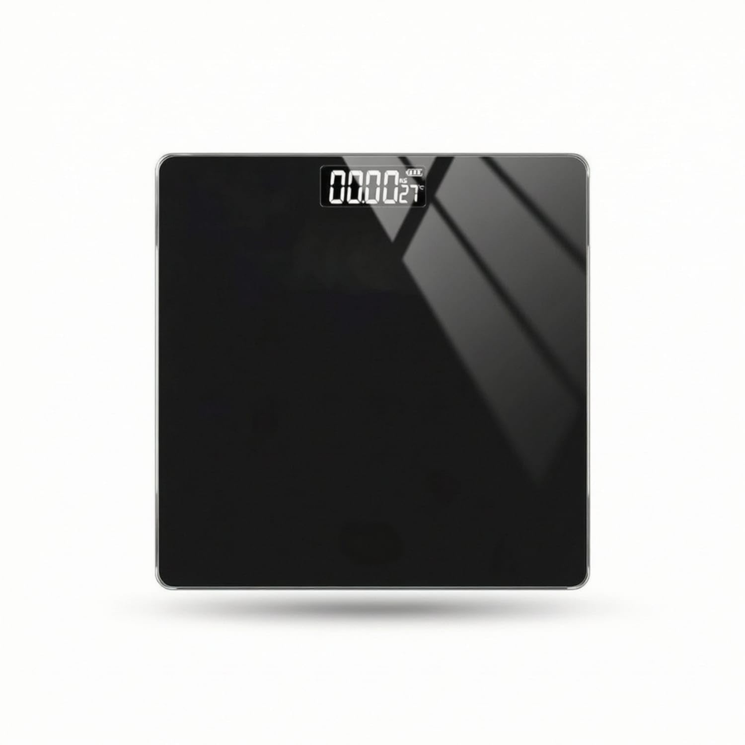 Accurate Digital Shape Weight Scale High Precision Digital Bathroom Scale Sleek Electronic Weighing Machine Square for Bedroom, Dorm Room, Black, Charging-image-43