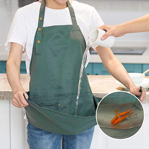 Mornite Art Aprons For Painting Pottery Ceramics, Mens Women Kitchen Cooking Aprons Waterproof Green #TOP3