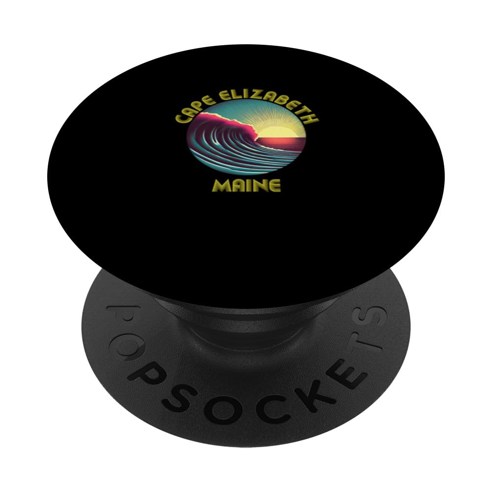 Retro Vintage Cape Elizabeth Clothing - Cape Elizabeth PopSockets Swappable PopGrip, Black