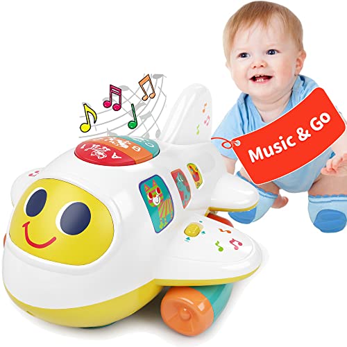 Image of Baby Toys 6 to 12 Months Airplane Music Light Baby Toys 12-18 Months Light Up Toys, Baby Crawling Toys for 1 Year Old Girl Boy Gifts Infant Toys 6 to 12 Months 9 6 Month Old Baby Toys 0 3 6 Months