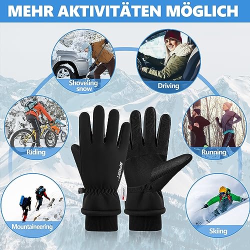 Foto von Wasserdicht Winterhandschuhe, Skihandschuhe Touchscreen Handschuhe Herren Damen, 3M Thinsulate Warme Fahrradhandschuhe für Laufen Skifahren Wandern Motorrad Radfahren