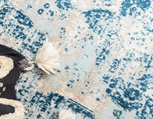 Unique Loom Sofia Collection Area Rug - Salle Garnier (2' X 6' 7" Runner, Blue/ Ivory) #TOP5