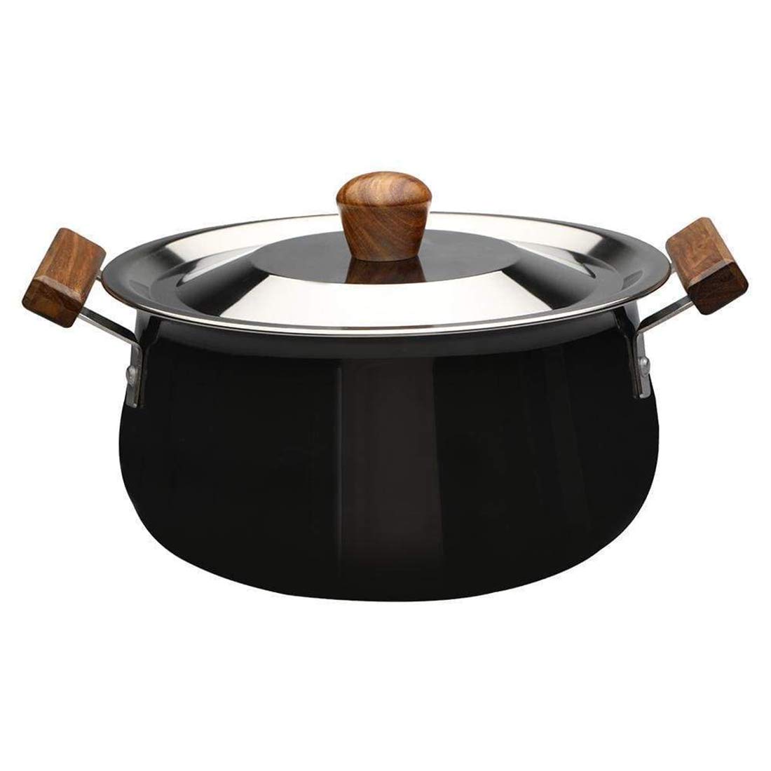 Wonderchef Ebony Hard Anodized Non-Stick Biryani Handi with Lid - 5L | Black, 1 Piece
