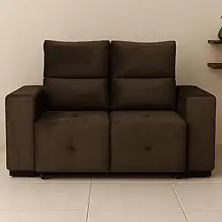 Sofá Retrátil Reclinável 2 Lugares Cancun em Veludo Pavia (MARROM)
