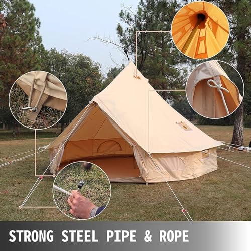 SULQING Yurt Tents Bell Tent Oxford Fabric 4 Season Pyramid Tent with Stove Hole - Image 4