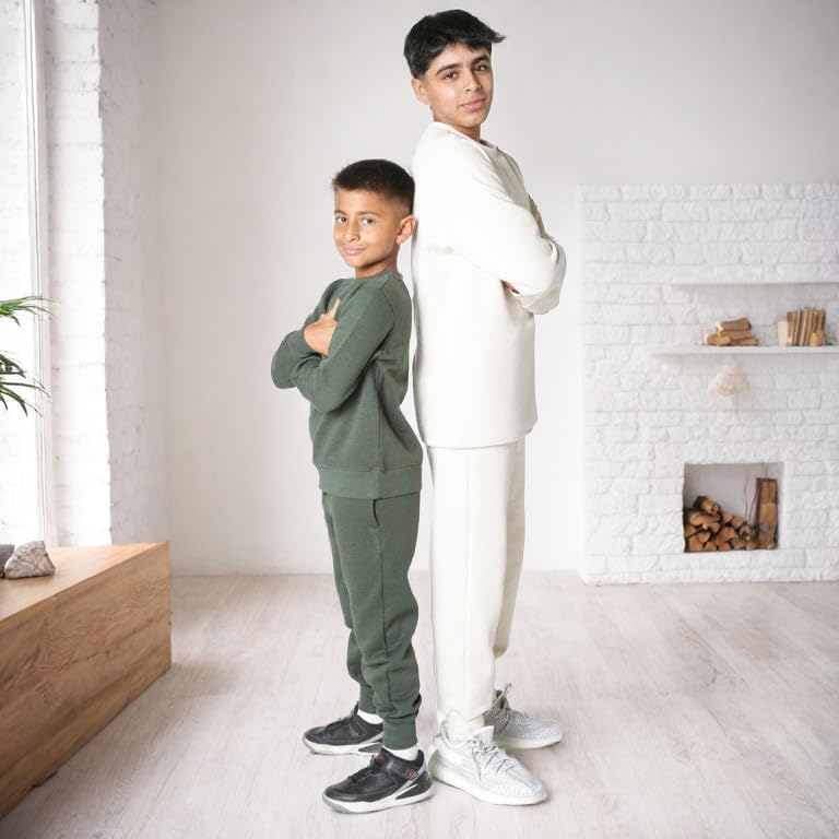 EVERYDAY KIDS Boys Cotton Fleece Sweatpants Joggers with Pockets; Boys Athletic Sweat Pants - Soft and Breathable Cotton Rich - Image 3