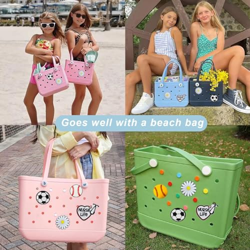 Image of Lckaey Rubber Beach Bag Accessories-PVC Rubber Totes organizer Sport Charms- for Purse Bogg Inserts
