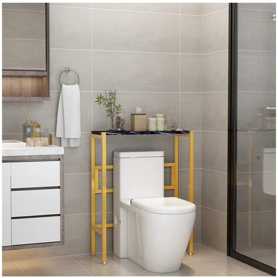 Amazon｜ゴールド単層トイレ棚フロアトップ収納トイレラック家庭用浴室