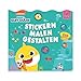 Baby Shark: Stickern, Malen, Gestalten: Kreative Beschäftigung mit Baby Hai und der Hai-Familie für Kinder ab 3 Jahren (Kindergarten) mit 250 farbenfrohen Stickern und vielen Ausmalmalseiten