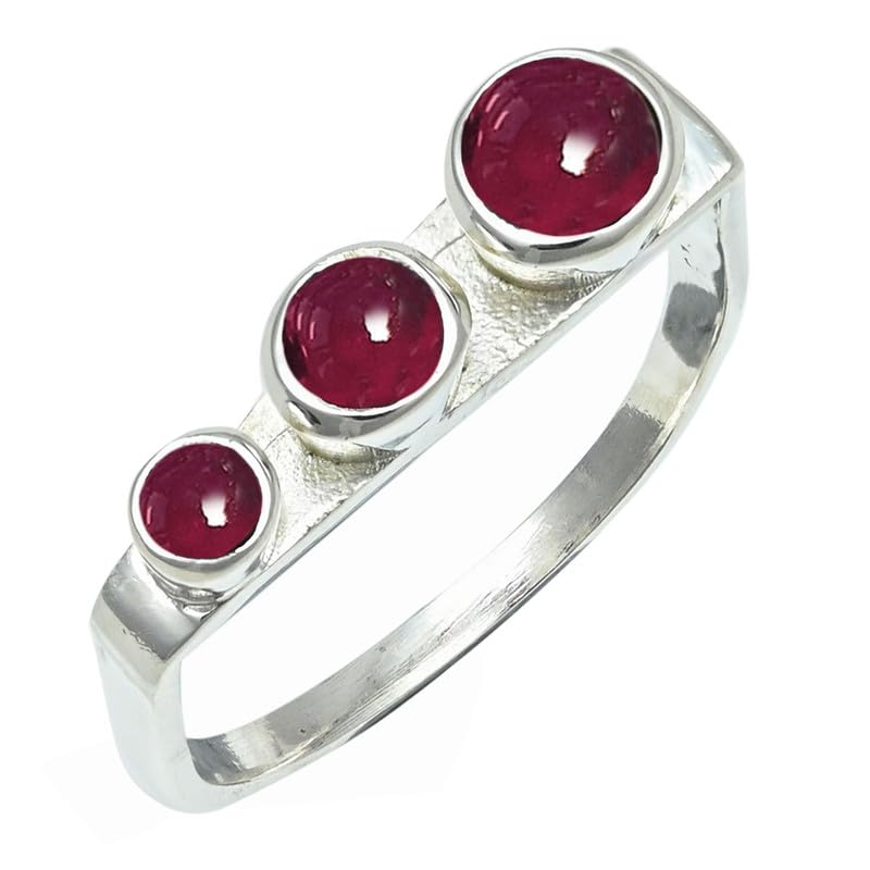 Edelstein Ring silberplattiert für Damen und Herren stilvoll alle Größen Geschenkidee handgefertigter Schmuck CRG1265AA