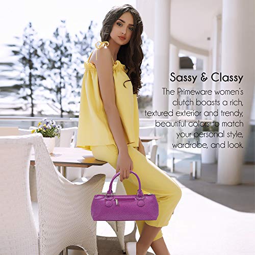 Image of Wine Clutch Bag (Thermal Insulated) Trendy Women's Carry Tote | Holds Red & White 750mL Bottles | Trendy Fashion | Incl. Portable Waiter-Style Corkscrew (Lavender Burmese)