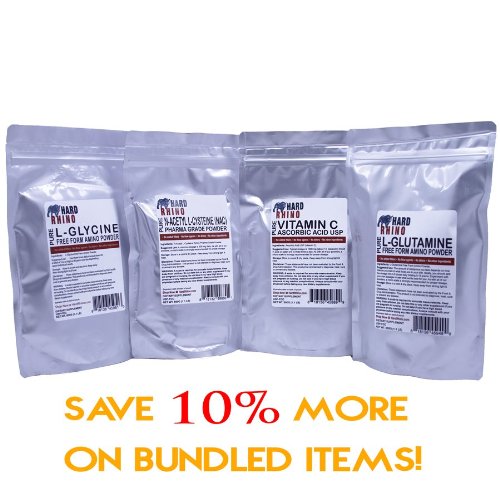 Immune System Booster Pack. 500 Grams Ascorbic Acid, NAC, Glycine, Glutamine Pure Bulk Powders.