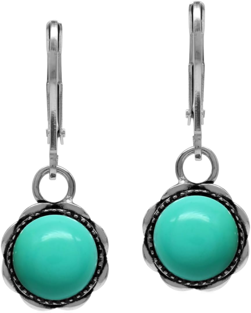 Silvershake Genuine or Created Stones 925 Sterling Silver Filigree Leverback Drop Dangle Earrings Jewelry for Women - Image 5