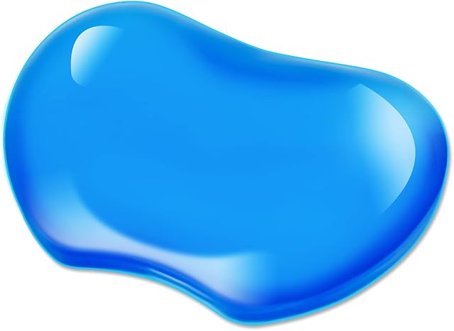 JIKIOU Gel Mouse Wrist Support with Soft Silicone - Cool Mouse Wrist Rest Pad with Non Slip PU Base, Wrist Support Mat, Ergonomic, Heart-Shaped (Blue)