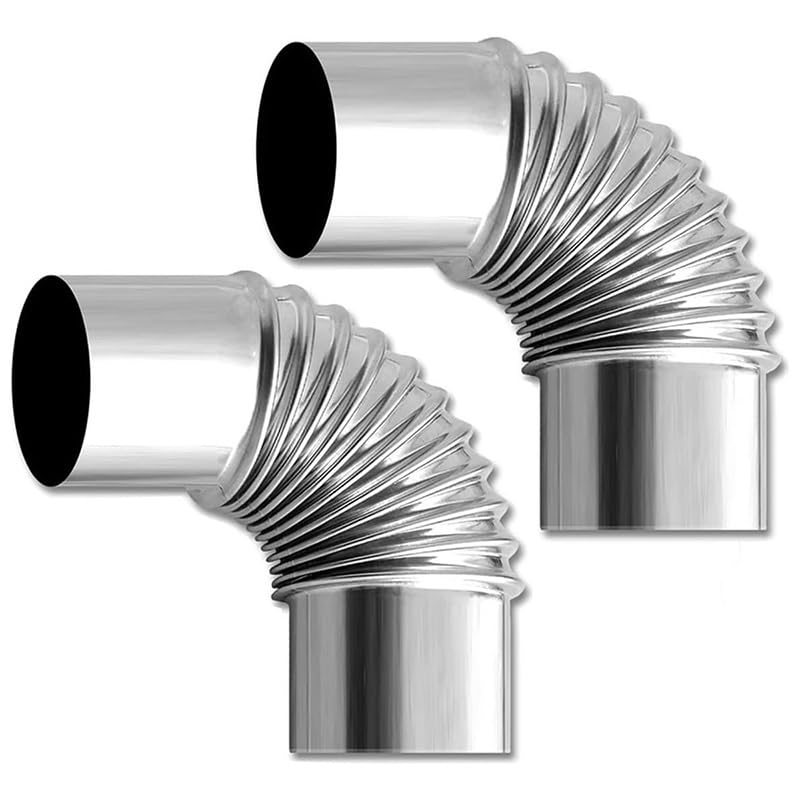 Codos de Acero Inoxidable de 90° para Chimenea, Tubo de Escape para Calentador de Agua (110 mm)