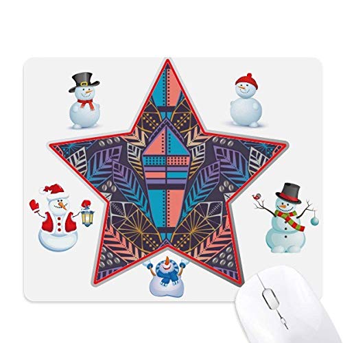 Tapis de souris bonhomme de neige étoile coloré schéma symétrique tapis de bureau pour ordinateur