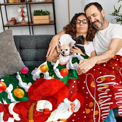 Couverture Polaire Père Noël Plaid Cadeau Doux Chaises Lits - 7
