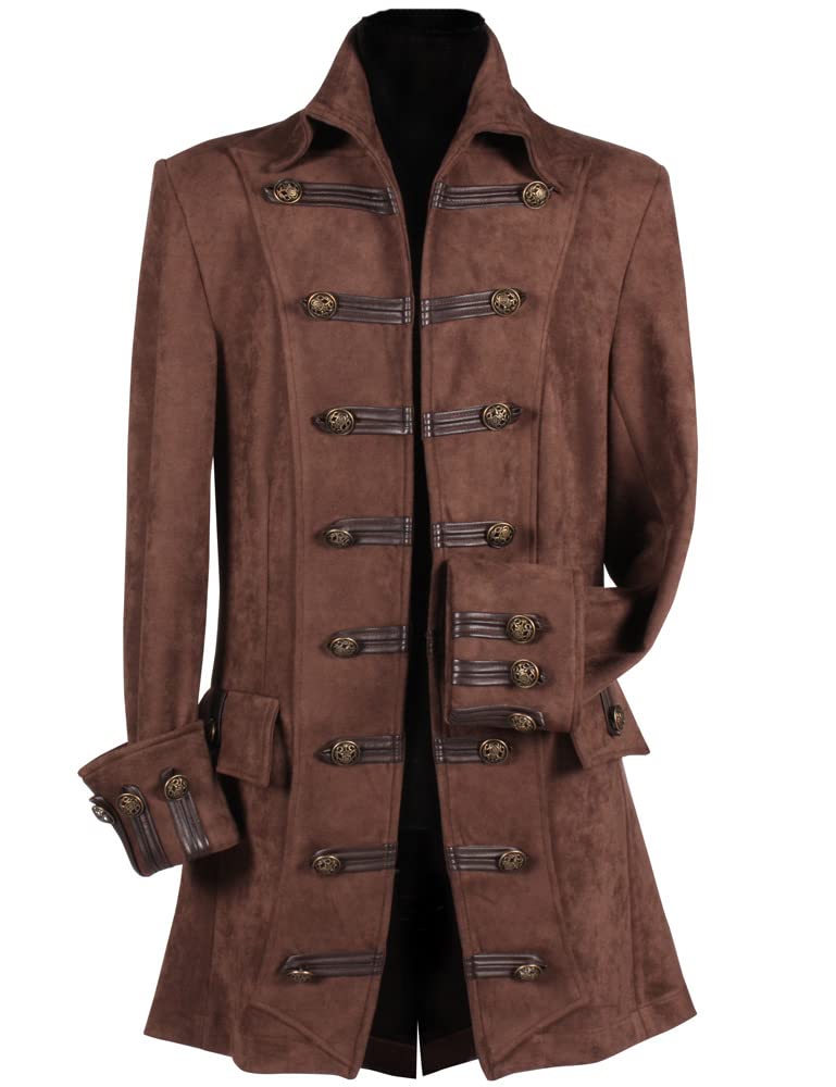 Thetru Herren Kostüm Jacke Mantel Pirat braun Karneval Fasching Gr. M