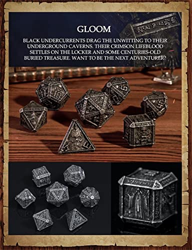 Image of Skull Dice Bone Dice RPG DND Metal D&D Skull Polyhedral Dice Set with DND Dice Set for MTG RPG Table Games D4 D6 D8 D10 D12 D20 D100