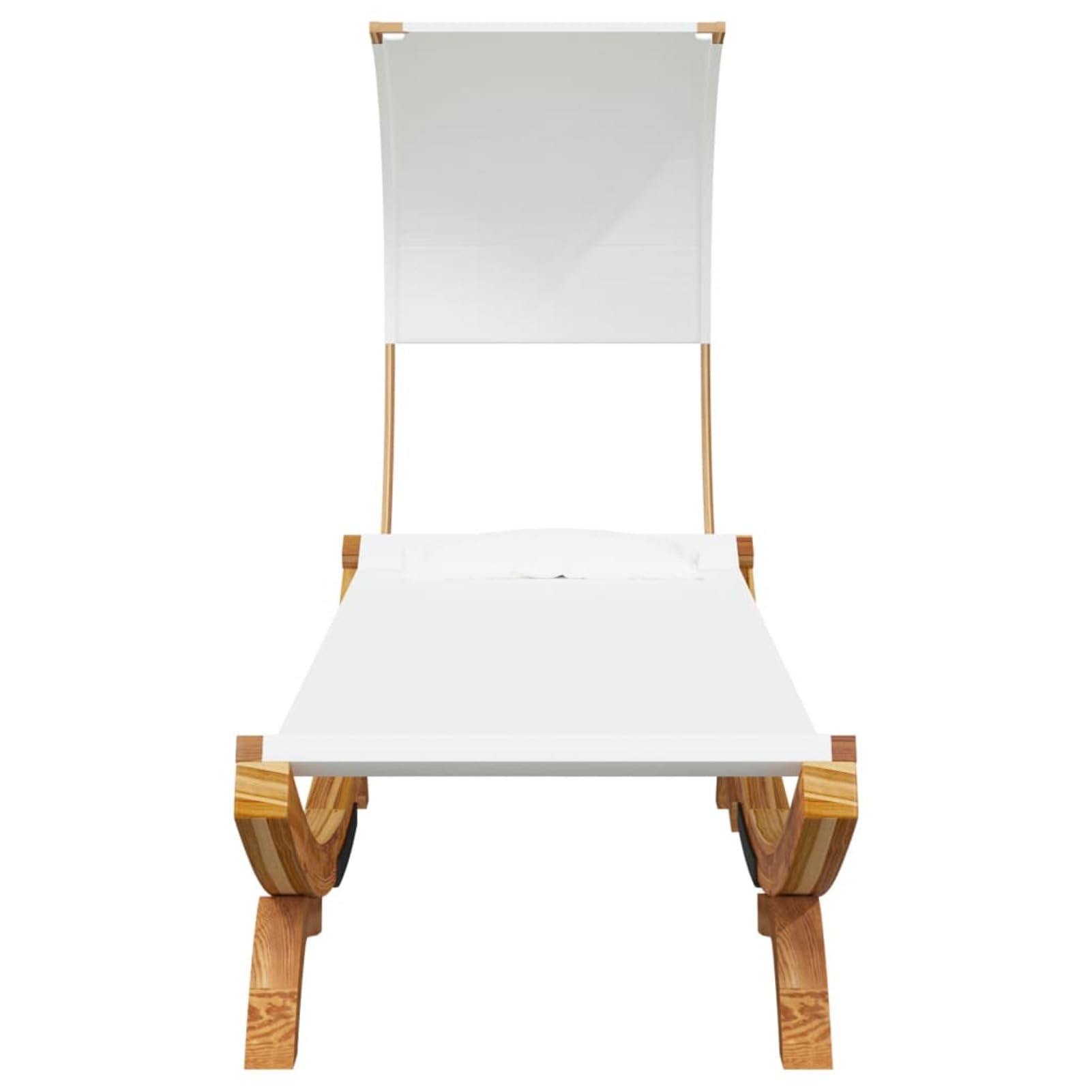 Homgoday Letto Riposo con Baldacchino 100 x 200 x 126 cm Legno Curvo Massiccio Crema, Bagno di Sole da Giardino, Letto da Campeggio per Spiaggia, Esterno, Balcone, Terrazza