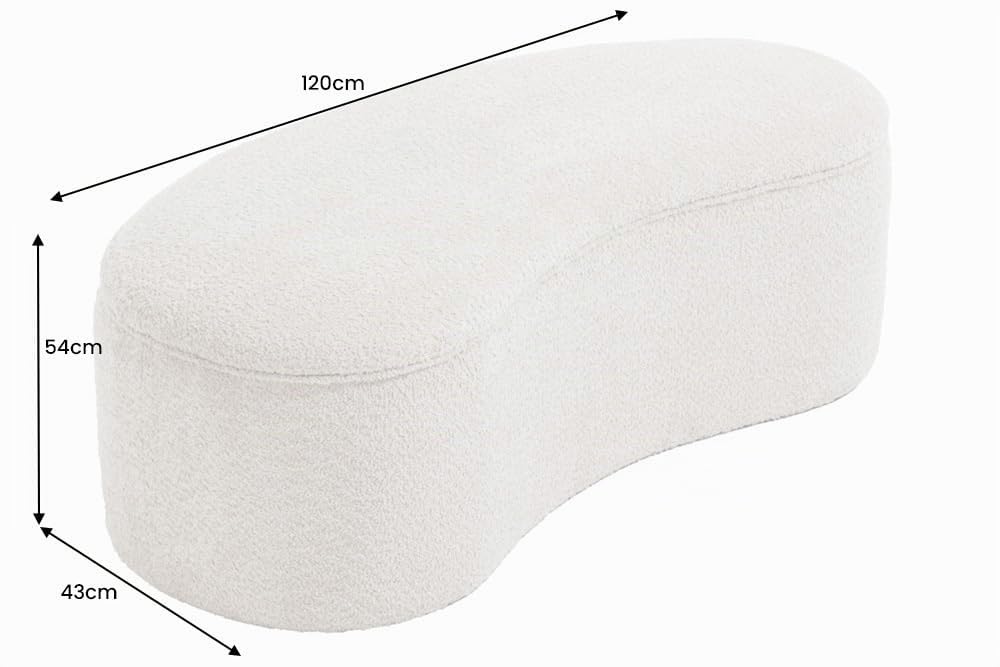 Riess Ambiente Extravagante Polsterbank Elemental - 120cm - Champagner beige - Feinstrick Bouclé mit Stauraum