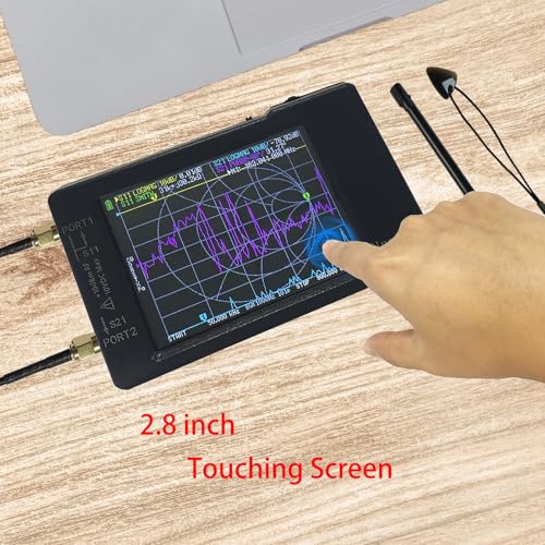 Image of Upgraded NanoVNA-H Vector Network Analyzer, 10KHz-1.5GHz Portable Antenna Analyzer with 2.8-Inch Touchscreen, Upgraded HW3.6 for S-Parameter, SWR, and Smith Chart Measurements