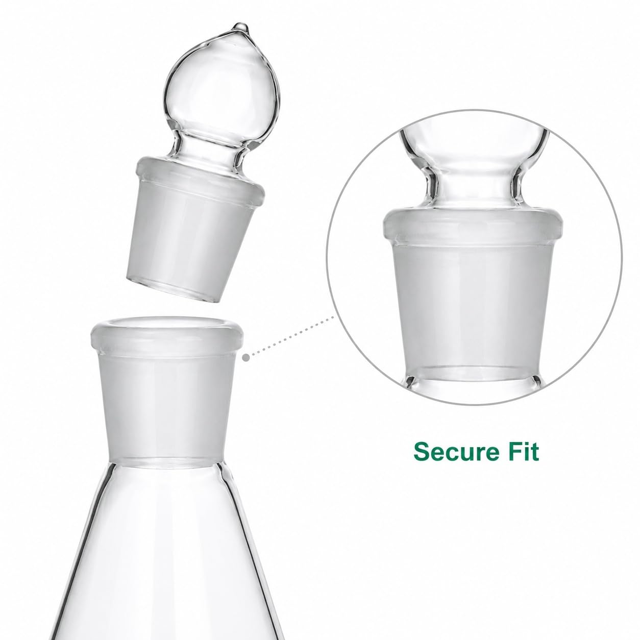 Erlenmeyerkolben mit Glasstopfen und Schliff Laborkolben-5000mL 24/29#